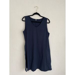 VRKUFIE Woman Navy Pocket Sleeveless Dress, Size XL